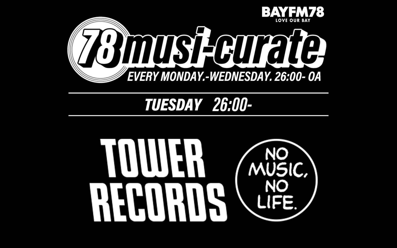 BAYFM78『78musi-curate』 TOWER RECORDS zone タワレコ推薦のK